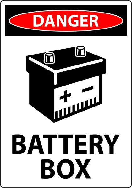带有白底图标签名的危险电池盒 — 图库矢量图片