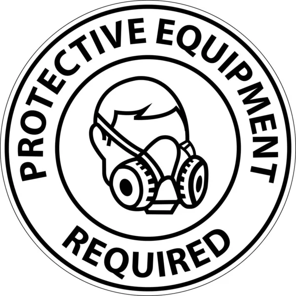 Floor Sign Protective Equipment Required — Stockvektor