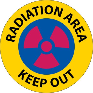Dikkat Radyasyon Alanı Beyaz Arkaplanda Uzak Kal İşareti
