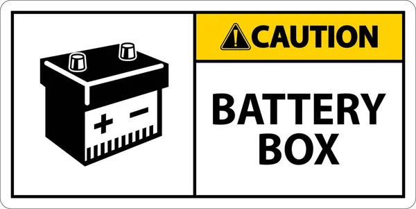 Boîte Batterie Prudence Avec Icône Signe Sur Fond Blanc — Image vectorielle