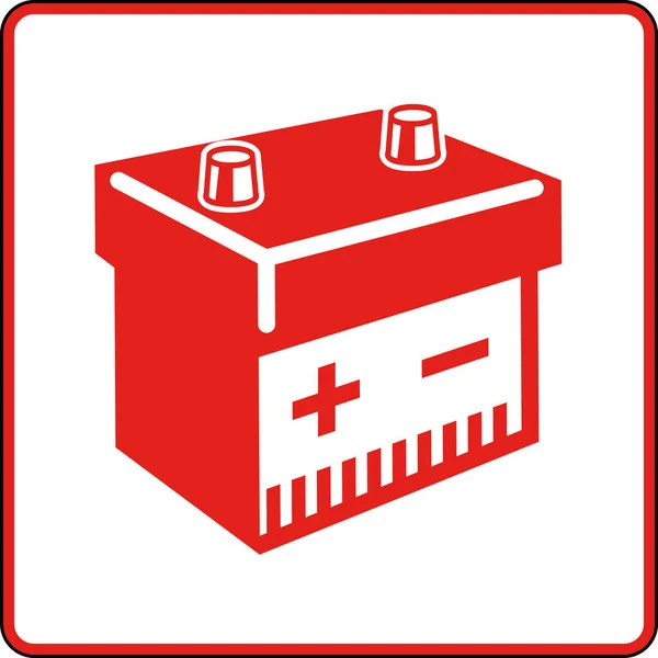 Symbol Battery Sign Battery Box Auf Weißem Hintergrund — Stockvektor