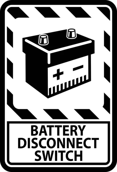 Battery Disconnect Switch Schild Auf Weißem Hintergrund — Stockvektor