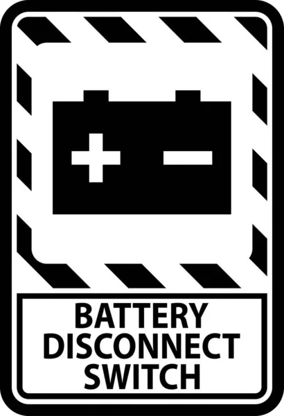 Battery Disconnect Switch Sign White Background — Stock Vector