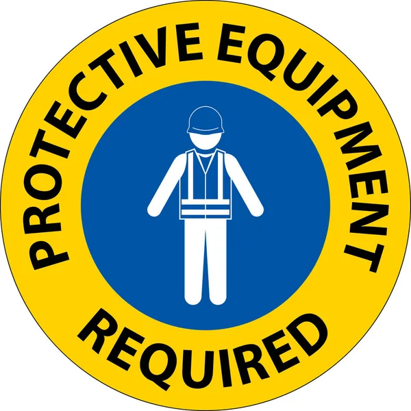 Symbol Floor Sign Protective Equipment Required — 스톡 벡터