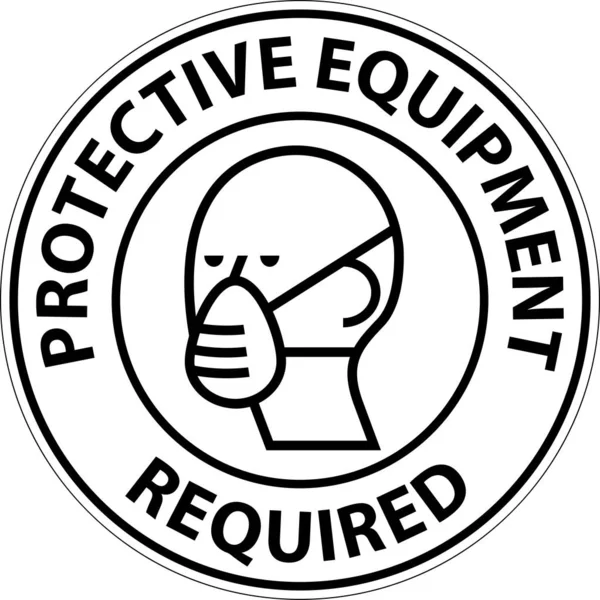 Symbol Floor Sign Protective Equipment Required — Stockvektor