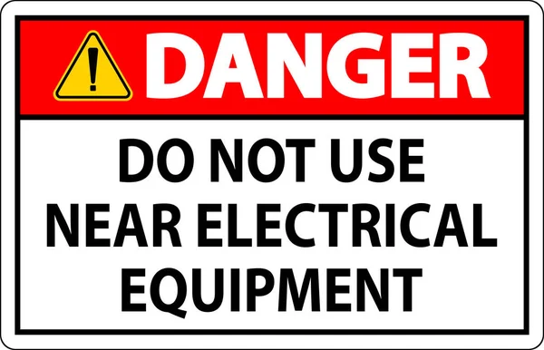 Pericolo Non Utilizzare Vicino Alle Apparecchiature Elettriche — Vettoriale Stock