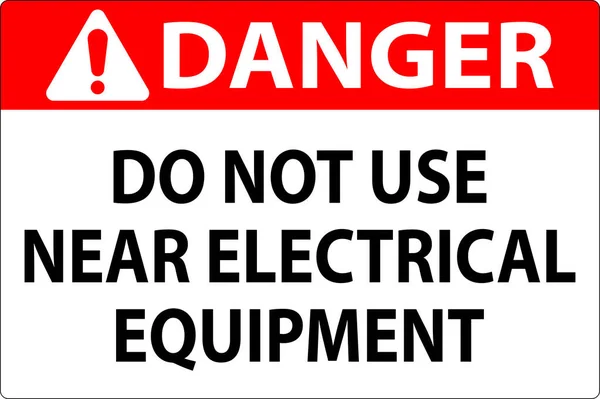 Perigo Não Use Equipamentos Elétricos Próximos —  Vetores de Stock