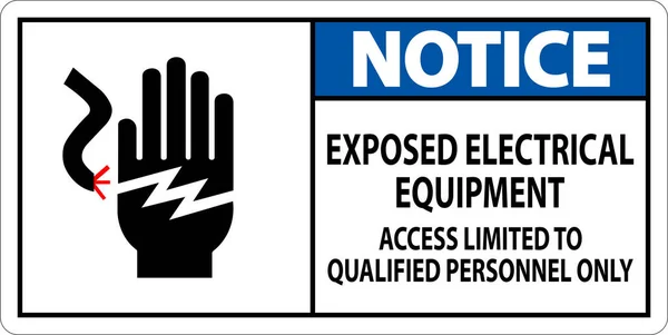告示标志外露电气设备 只限合资格人士使用 — 图库矢量图片