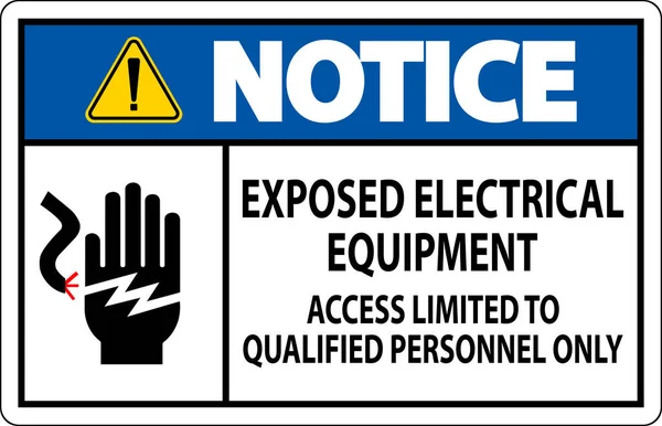 Panneau Affichage Matériel Électrique Exposé Accès Limité Personnel Qualifié Seulement — Image vectorielle
