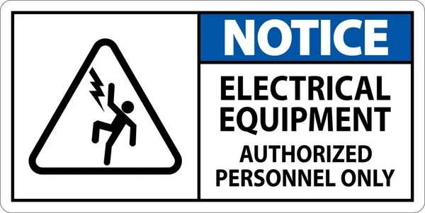 Уведомление Этикетка Электрическое Оборудование Уполномоченный Персонал — стоковый вектор