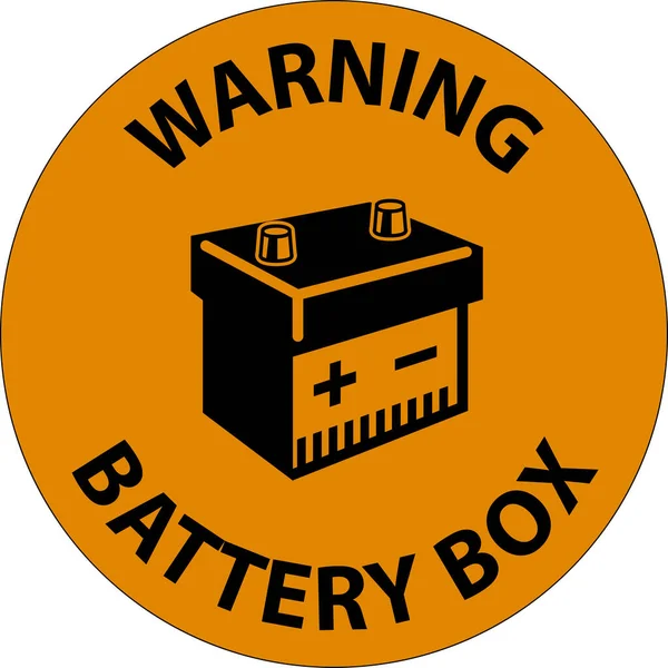 Warning Battery Box Icon Sign White Background — Stock Vector