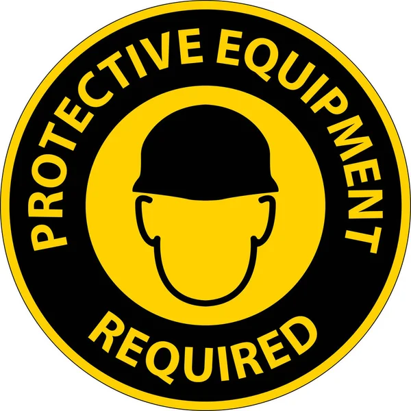 Symbol Floor Sign Protective Equipment Required — Vetor de Stock