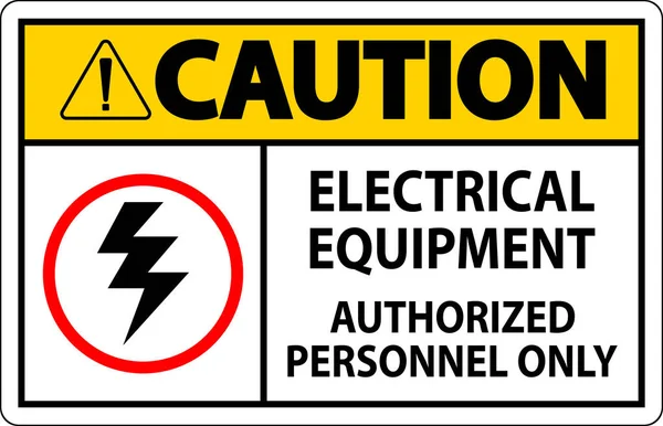 Elektrische Veiligheidssignalering Elektrisch Materiaal Alleen Toegestaan Personeel — Stockvector