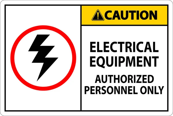 Elektrische Veiligheidssignalering Elektrisch Materiaal Alleen Toegestaan Personeel — Stockvector