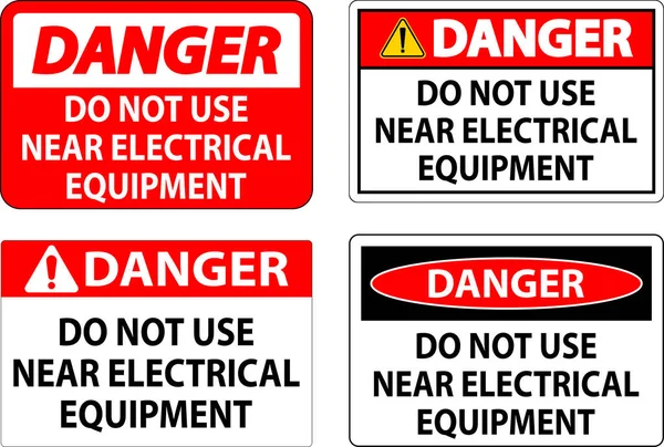 Danger Pas Utiliser Proximité Équipement Électrique — Image vectorielle