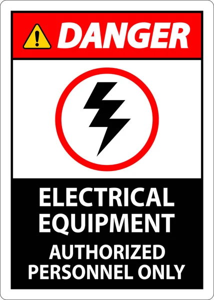 Elektrische Veiligheid Sign Danger Elektrische Apparatuur Alleen Toegestaan Personeel — Stockvector