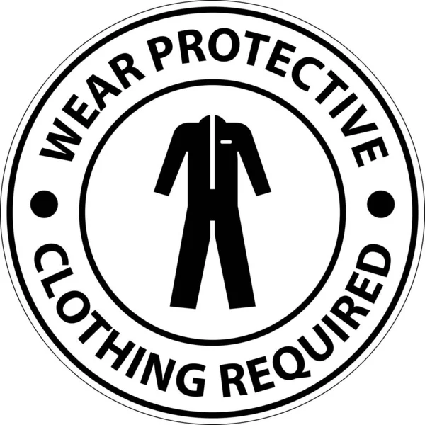 Avis Porter Des Vêtements Protection Signe Sur Fond Blanc — Image vectorielle