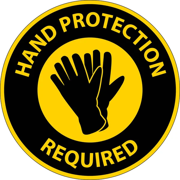 Hinweis Handschutz Erforderlich Zeichen Auf Weißem Hintergrund — Stockvektor