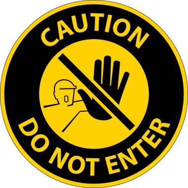 Caution Do Not Enter Symbol Sign on white background clipart