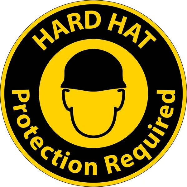 Notice Hard Hat Protection Required Sign White Background — Stockový vektor