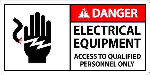 Panneau Danger Matériel Électrique Accès Personnel Qualifié Seulement — Image vectorielle