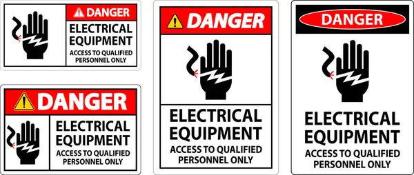 Danger Sign Electrical Equipment Access Qualified Personnel Only — Stock Vector