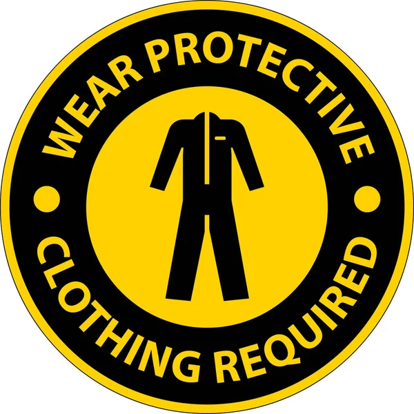 Avis Porter Des Vêtements Protection Signe Sur Fond Blanc — Image vectorielle