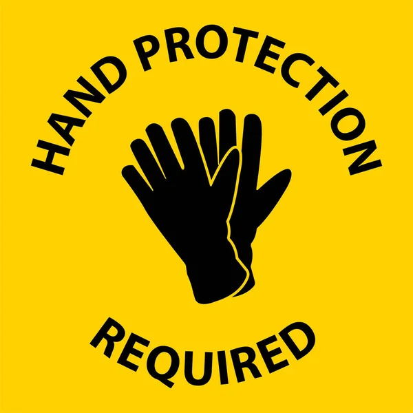 Hinweis Handschutz Erforderlich Zeichen Auf Weißem Hintergrund — Stockvektor