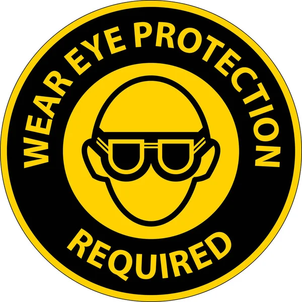 Aviso Use Proteção Ocular Fundo Branco — Vetor de Stock