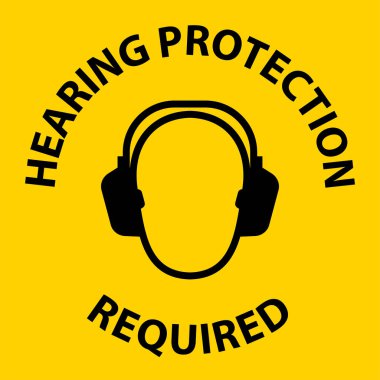 Notice Hearing Protection Required Sign On White Background