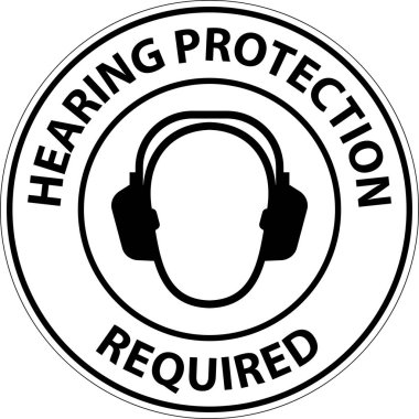 Notice Hearing Protection Required Sign On White Background