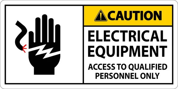 Avertissement Matériel Électrique Accès Personnel Qualifié Seulement — Image vectorielle
