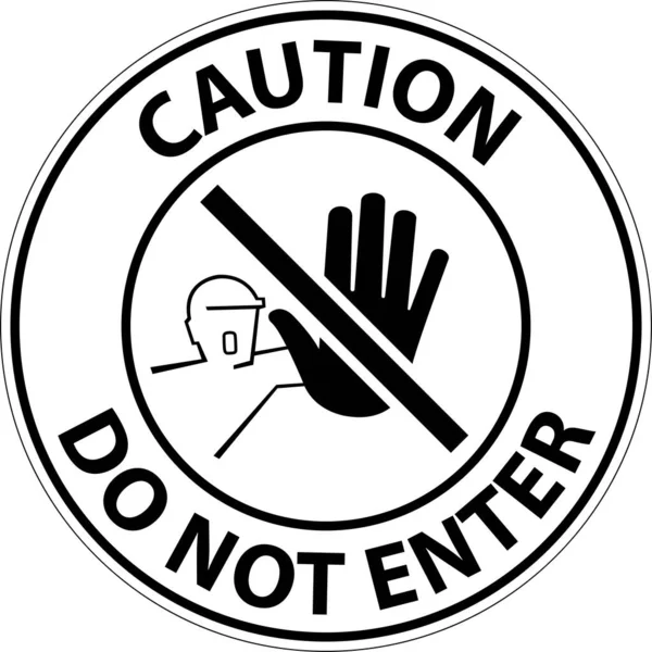 Caution Enter Symbol Sign White Background — Stock Vector