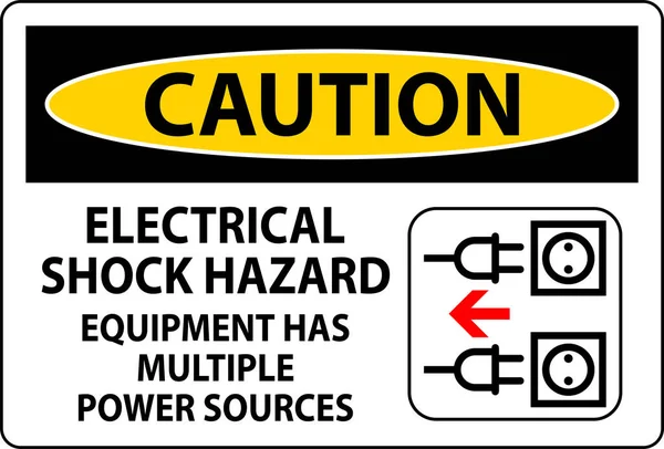 Varování Znamení Elektrický Šok Nebezpečí Zařízení Více Zdrojů Energie — Stockový vektor
