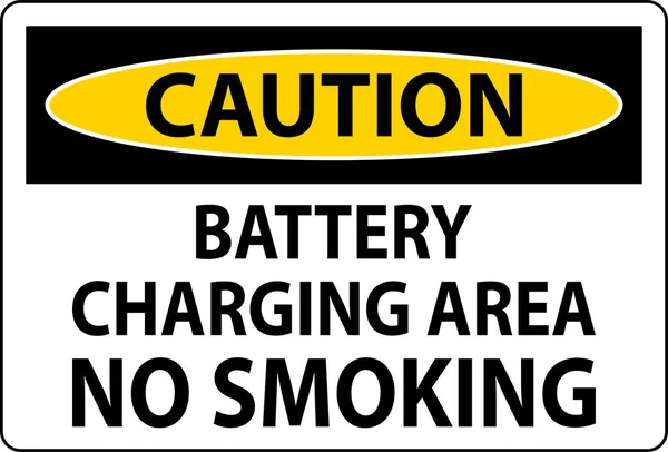 Warnschild Batterieladebereich Rauchverbot — Stockvektor
