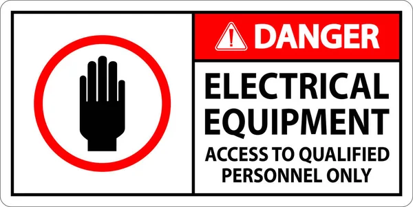 Panneau Danger Matériel Électrique Personnel Autorisé Seulement — Image vectorielle