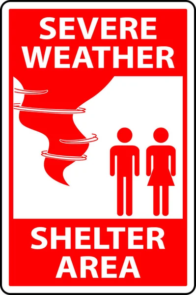 stock vector Severe Weather Shelter Area Sign On White Background