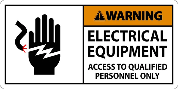 Panneau Avertissement Matériel Électrique Accès Personnel Qualifié Seulement — Image vectorielle