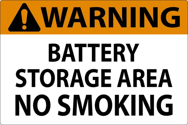 Warning Sign Battery Storage Area Smoking — Stock Vector