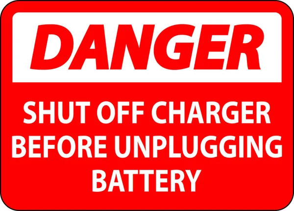 Κίνδυνος Sign Charger Πριν Από Την Αποσύνδεση Της Μπαταρίας — Διανυσματικό Αρχείο
