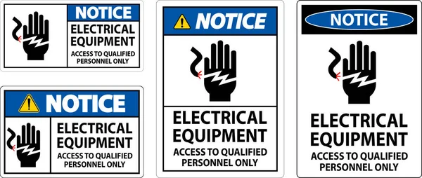 Panneau Affichage Matériel Électrique Accès Personnel Qualifié Seulement — Image vectorielle