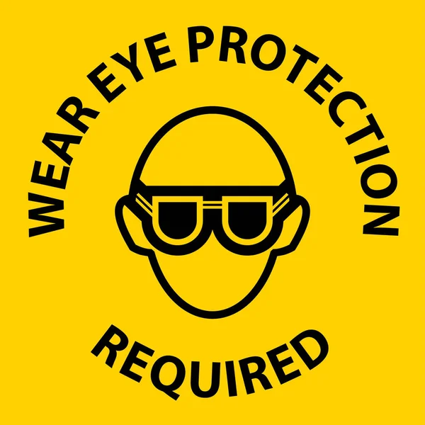 Notice Wear Eye Protection White Background — Stock Vector