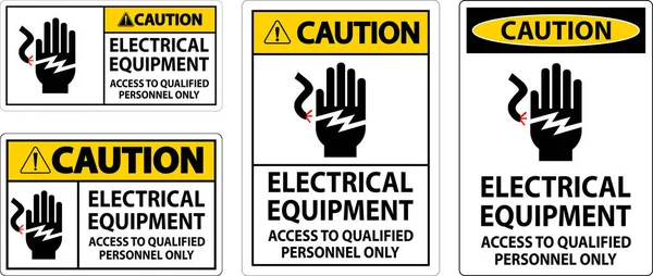 Uwaga Znak Sprzętu Elektrycznego Dostęp Tylko Wykwalifikowanego Personelu — Wektor stockowy