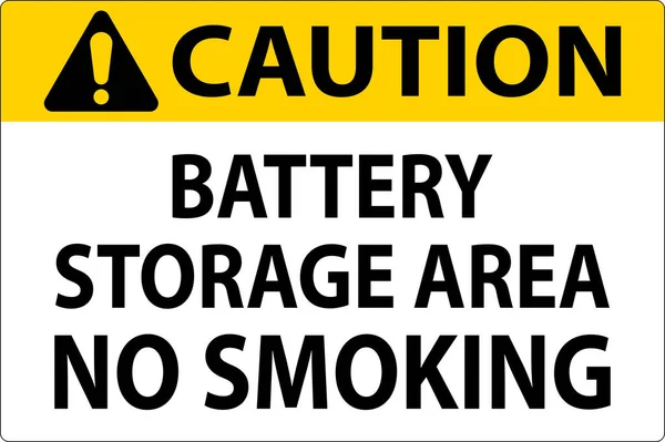 Sinal Precaução Área Armazenamento Bateria Não Fumar — Vetor de Stock