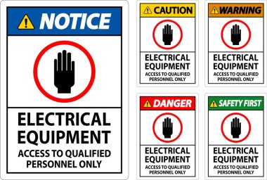 Tehlike İşareti Elektriksel Ekipman Sadece Yetkili Personel