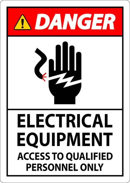 Panneau Danger Matériel Électrique Accès Personnel Qualifié Seulement — Image vectorielle