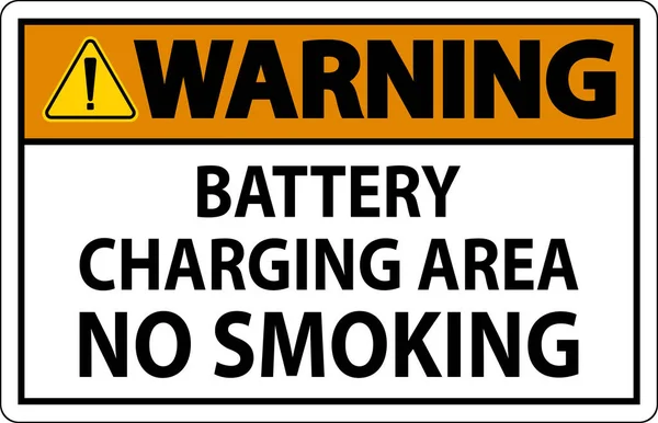 Señal Advertencia Área Carga Batería Fumar — Archivo Imágenes Vectoriales