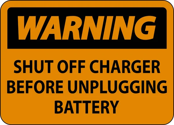 Προειδοποίηση Sign Charger Αποσύνδεση Μπαταρίας — Διανυσματικό Αρχείο