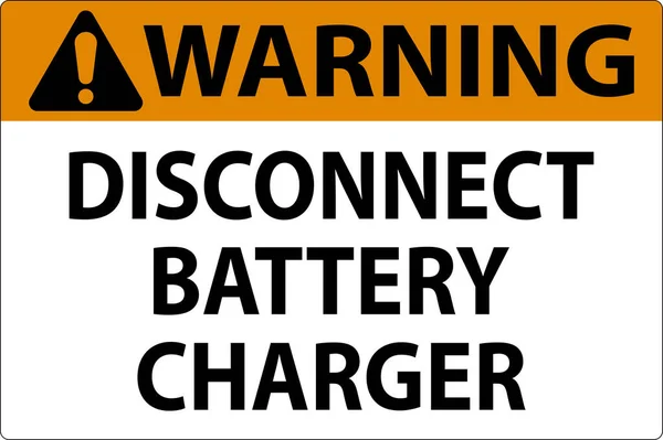白色背景下的警告标志断电充电器 — 图库矢量图片
