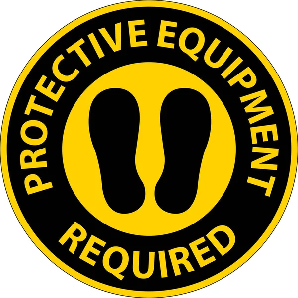 Floor Sign Protective Equipment Required — Wektor stockowy
